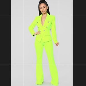 Lime green two piece Suit Set !!